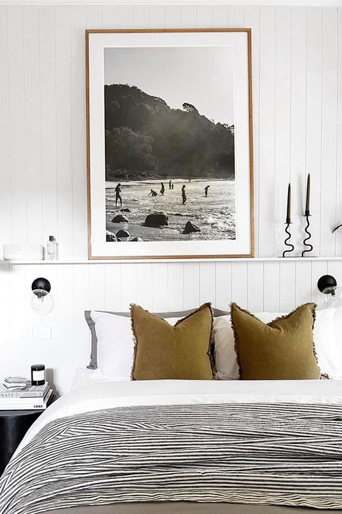 'Byron Bay Salt Haze' print in large with signature framing. Courtesy of @ange.gould.